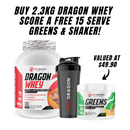 DRAGON WHEY 2.3KG + FREE 15 SERVE GREENS BUNDLE