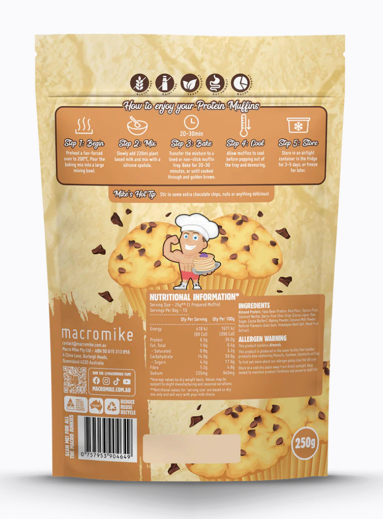 MACRO MIKE CHOC CHIP PROTEIN MUFFIN MIX
