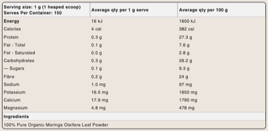 SWITCH NUTRITION ORGANIC MORINGA POWDER